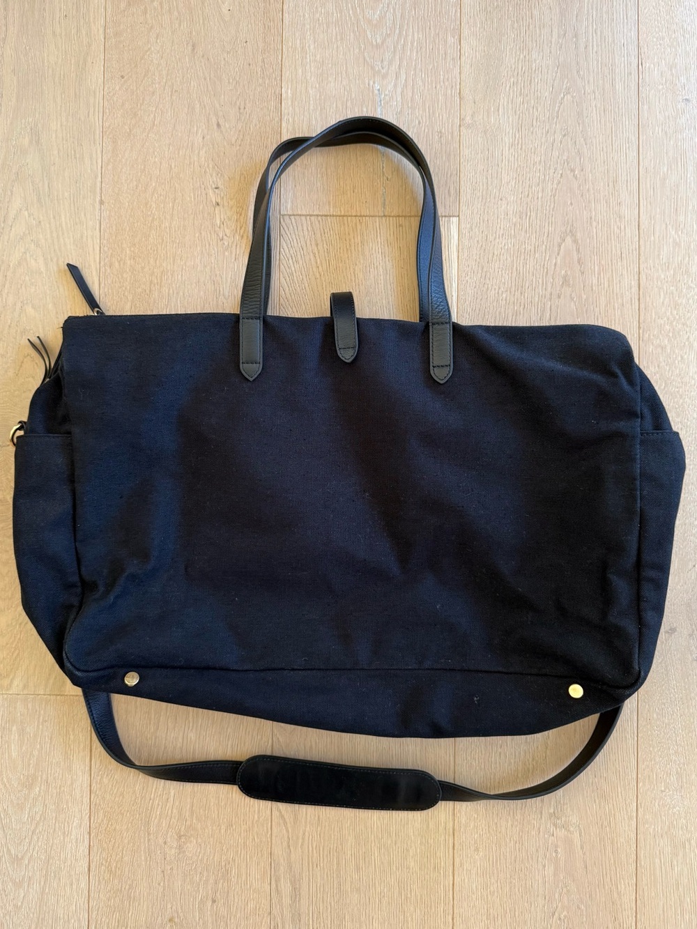 Cuyana Canvas Triple Zipper Weekender - Black